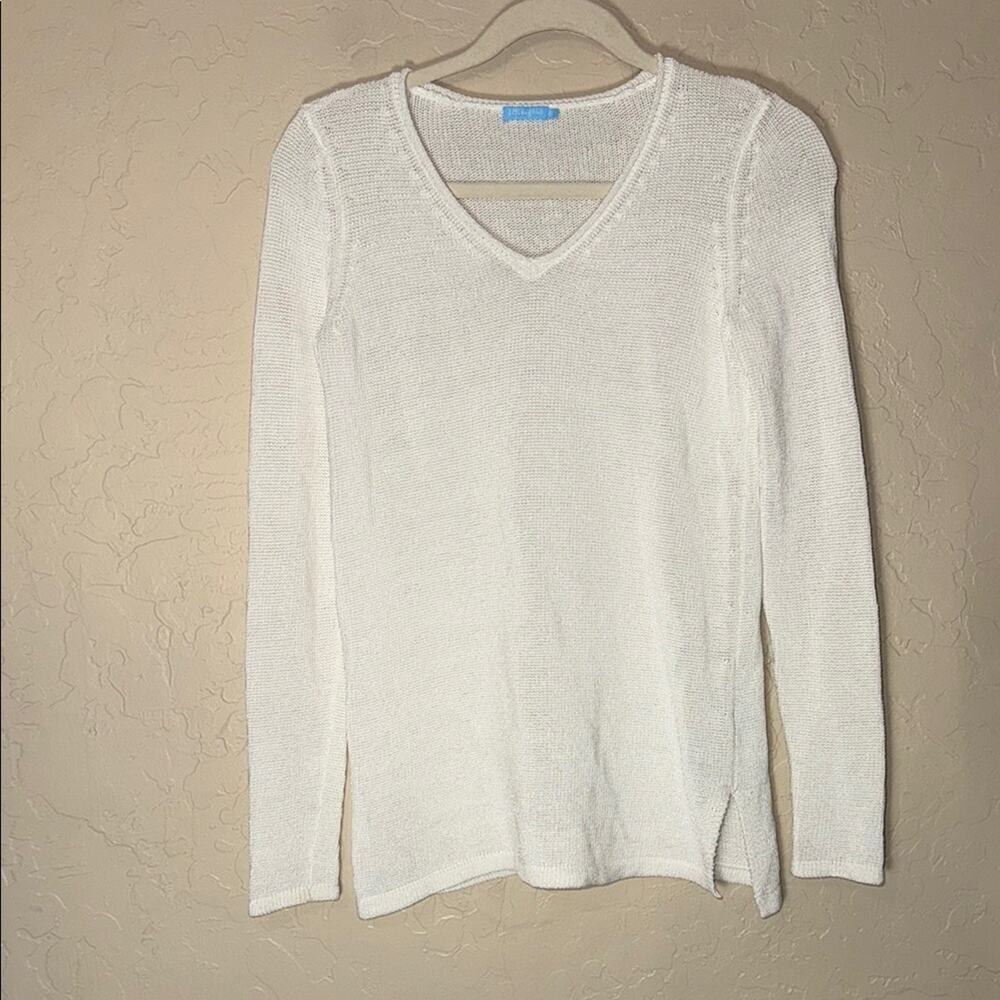 J. McLaughlin Calum knit sweater in white size XS